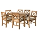 Patio 7 Piece Dining Table Set - Brown - WEF2356
