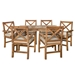 Patio 7 Piece Dining Table Set - Brown - WEF2356