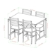 5-Piece Industrial Angle Iron Dining Set - Dark Walnut - WEF2365