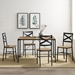 5-Piece Angle Iron Dining Set With X Back Chairs - Reclaimed Barnwood - WEF2369