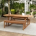 3-Piece Extendable Outdoor Patio Dining Set - Brown - WEF2377