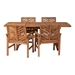 5-Piece Extendable Outdoor Patio Dining Set - Brown - WEF2380