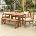 Patio 6 Piece Dining Table Set - Brown - WEF2406