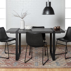 5 Piece Dining Table Set - Charcoal & Black 