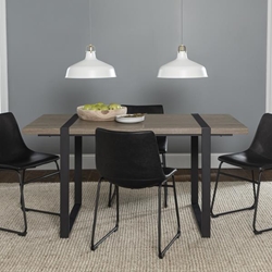 5 Piece Dining Table Set - Driftwood & Black 
