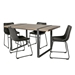 5 Piece Dining Table Set - Driftwood & Black - WEF2415