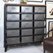 Metal & Mango Wood Cabinet - Grey Silver - YHD1029