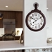 Black Metal Timepiece Wall Clock - YHD1203