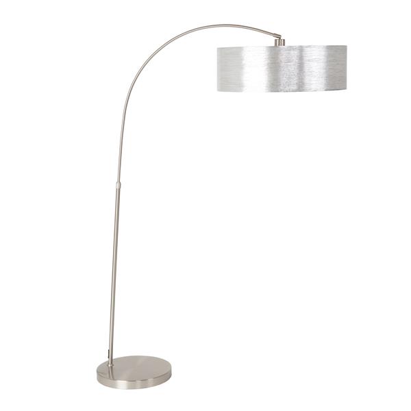 One Light Arc Floor Lamp - Satin Steel - Style B 
