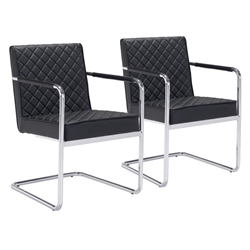 Quilt Dining Chair Black - Set of 2 