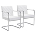 Quilt Dining Chair White - Set of 2 - ZUO3814