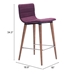 Jericho Counter Chair Polyurethanerple - Set of 2 - ZUO3834