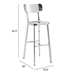 Winter Bar Chair Stainless Steel - ZUO3850