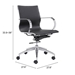 Glider Low Back Office Chair Black - ZUO3869