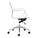 Glider Low Back Office Chair White - ZUO3870