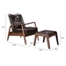Bully Lounge Chair & Ottoman Brown - ZUO3899