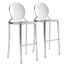 Eclipse Bar Chair Stainless Steel - Set of 2 - ZUO3904