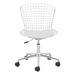 Wire Office Chair Chrome With White Cushion - ZUO4043