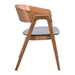 Alden Dining Arm Chair Walnut & Dark Gray - Set of 2 - ZUO4069