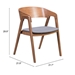 Alden Dining Arm Chair Walnut & Dark Gray - Set of 2 - ZUO4069