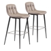 Tangiers Bar Chair Taupe - Set of 2 - ZUO4140