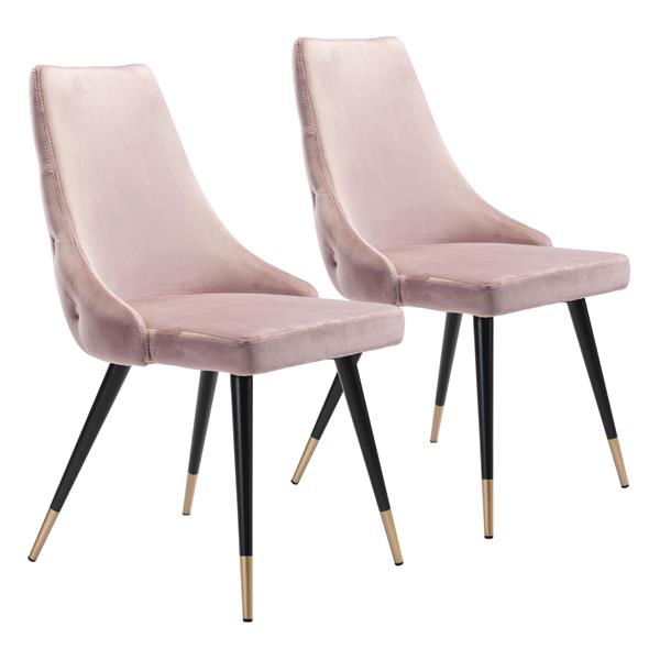 Piccolo Dining Chair Pink  Velvet - Set of 2 