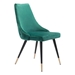 Piccolo Dining Chair Green Velvet - Set of 2 - ZUO4144