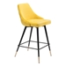 Piccolo Counter Chair Yellow Velvet - ZUO4149