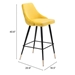Piccolo Bar Chair Yellow Velvet - ZUO4153