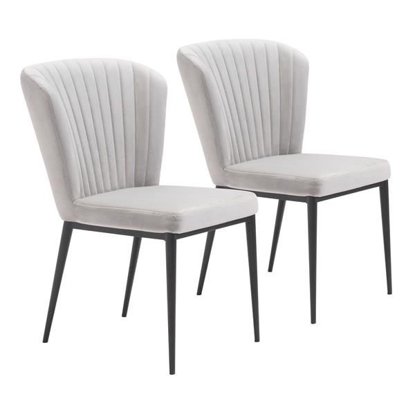 Tolivere Dining Chair Gray Velvet - Set of 2 