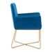 Honoria Arm Chair Dark Blue Velvet - ZUO4187