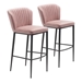 Tolivere Bar Chair Pink Velvet - Set of 2 - ZUO4205