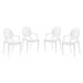 Anime Dining Chair White - Set of 4 - ZUO4258