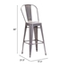 Elio Bar Chair Gunmetal - Set of 2 - ZUO4265