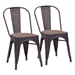 Elio Chair Rusty and Elm Wood Top - Set of 2 - ZUO4268