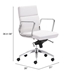 Engineer Low Back Office Chair White - ZUO4318