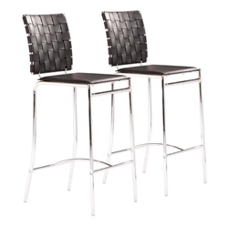 Criss Cross Counter Chair Black - Set of 2 