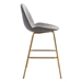 Siena Bar Chair Graphite Gray Velvet - Set of 2 - ZUO4575