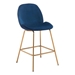 Siena Counter Chair Dark Blue Velvet - Set of 2 - ZUO4576