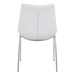 Magnus Dining Chair White & Brushed Stainless Steel - Set of 2 - ZUO4590