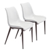 Magnus Dining Chair White & Walnut - Set of 2 - ZUO4593