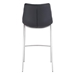 Magnus Bar Chair Black &  Brushed Stainless Steel - Set of 2 - ZUO4596