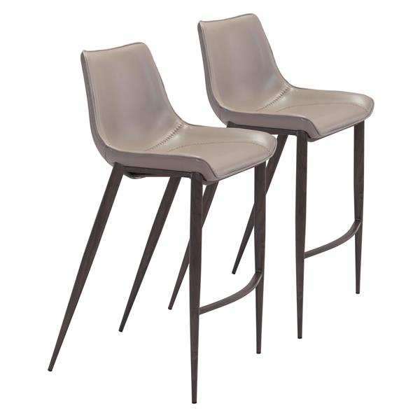 Magnus Bar Chair Gray & Walnut - Set of 2 