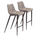Magnus Bar Chair Gray & Walnut - Set of 2 - ZUO4597