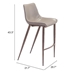 Magnus Bar Chair Gray & Walnut - Set of 2 - ZUO4597