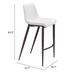 Magnus Bar Chair White & Walnut - Set of 2 - ZUO4598