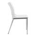 Ace Dining Chair White &  Brushed Stainless Steel - Set of 2 - ZUO4599