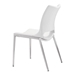 Ace Dining Chair White &  Brushed Stainless Steel - Set of 2 - ZUO4599