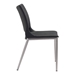 Ace Dining Chair Black &  Brushed Stainless Steel - Set of 2 - ZUO4600
