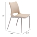 Ace Dining Chair Light Pink & Brushed Stainless Steel - Set of 2 - ZUO4601